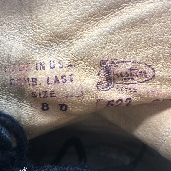 Vintage Justin Boots Men's 8D Western Bullhide Pebbled Leather Roper Lace Up - Picture 5 of 7